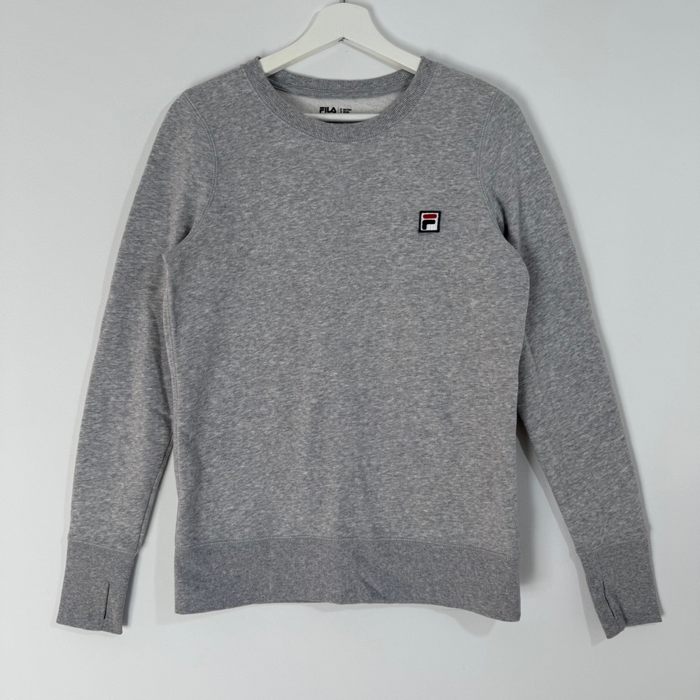 FILA Gray Crewneck Sweatshirt Small Classic Logoâ Pullover Athletic Casual